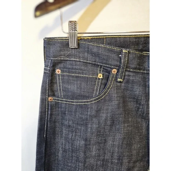 Levi's 501 Men's Original Fit Jeans Dark Indigo Denim, Straight Leg, Button - Picture 10 of 15